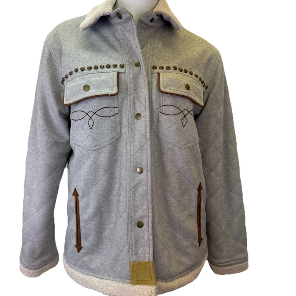 Double D Ranch Cream Sherpa-Lined Jacket with Black Label